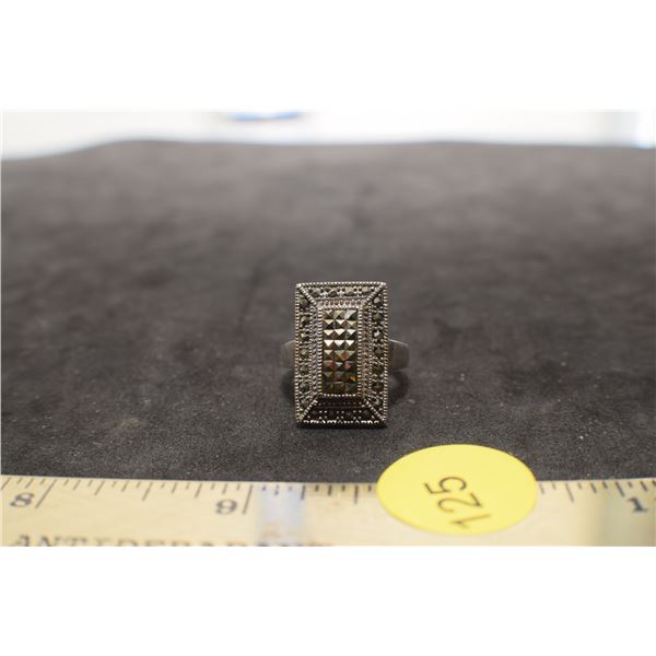 .924 Sterling Tocara Jewel ring and Sterling Jewel Brooch