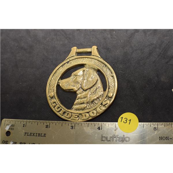 Guide dog brass FOB - medal