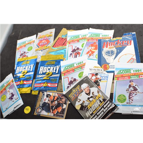 Hockey cards and wrappers