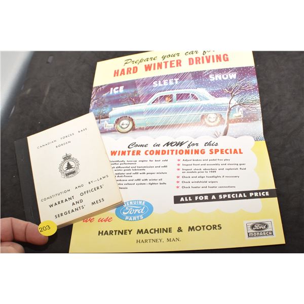 Mint Ford Brochure and CFB mess book