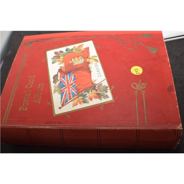 Antique postcard album c/w over 282 postcards