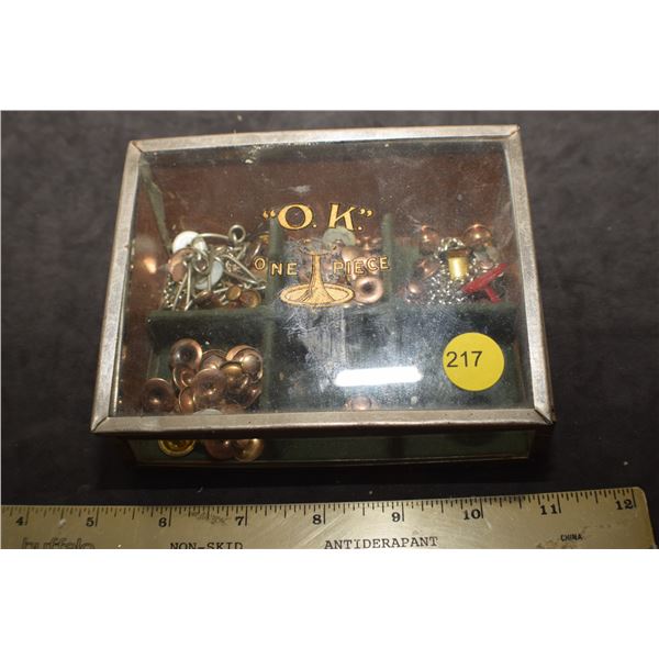 Antique O.K. Cufflinks in store box