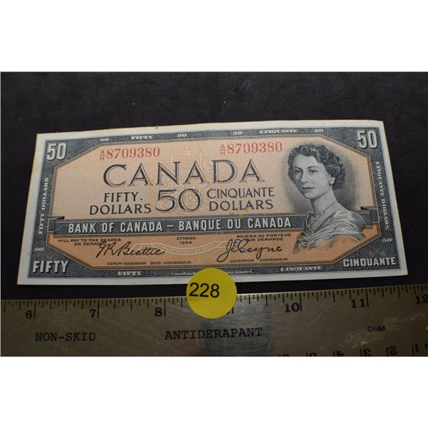 1954 Canada $50 bank note/bill