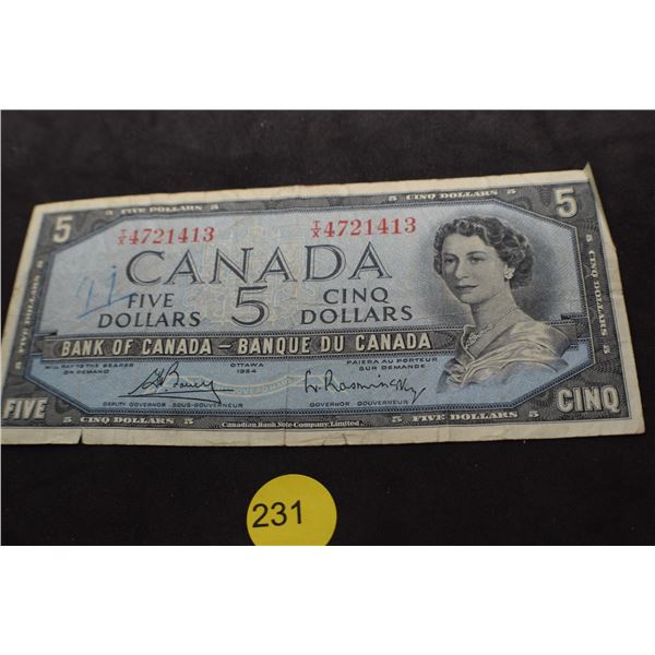 1954 Canada $5 bank note