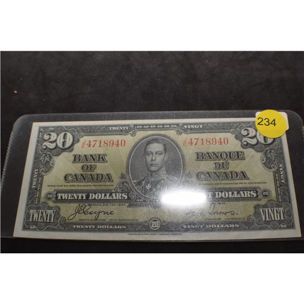 1937 Canada $20 bank note
