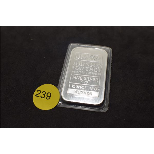 1 Troy oz Sterling Silver Bar