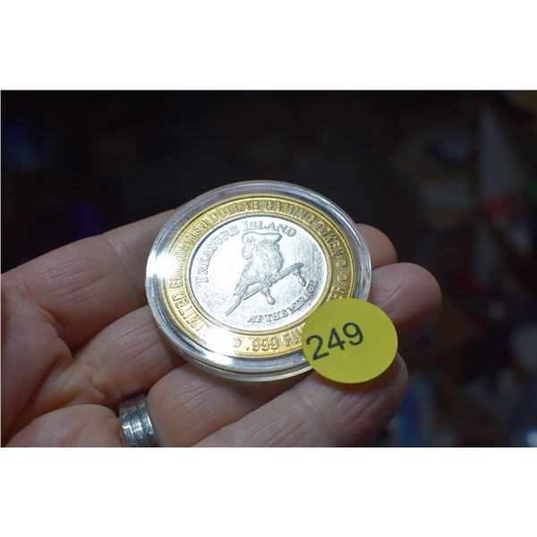 $10 Las Vegas .999 Silver gaming token (approx 1.27 oz)
