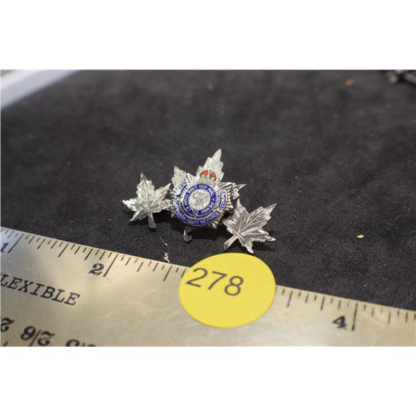 Sterling Canadian Army Service Pin