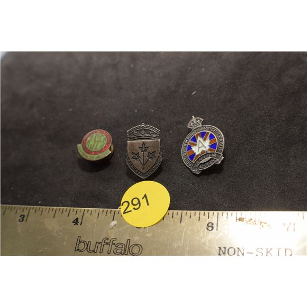 Sterling Legion & Service pin and Engineer pin