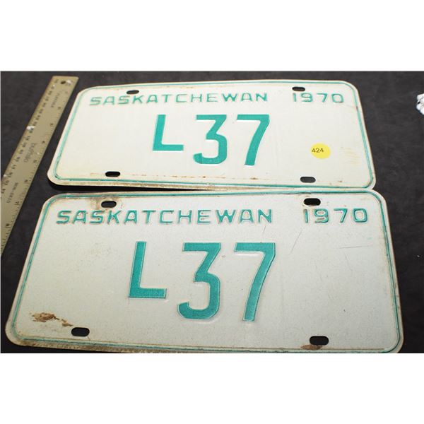 1970 2 digit Sask Livery license plate