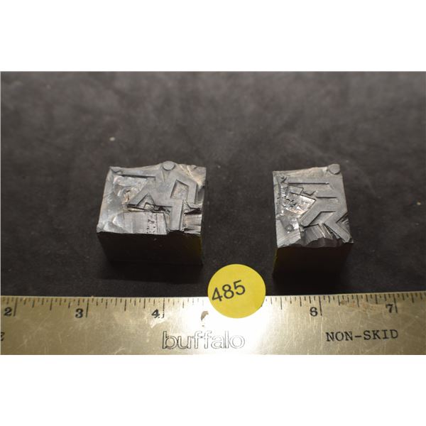 Antique printing press blocks