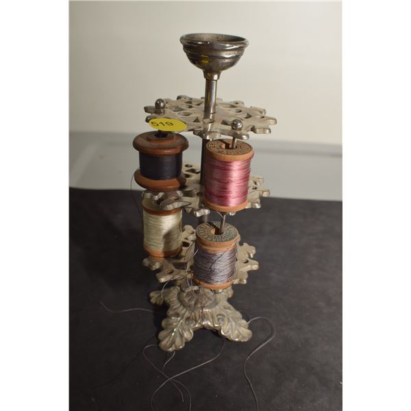 Antique Nickle Thread Caddy Victorian