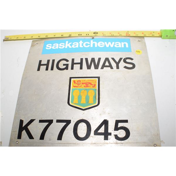 Sask Highways Sign