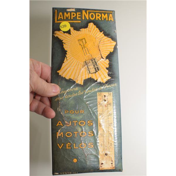 France Automobile Thermometer Antique Sign as is