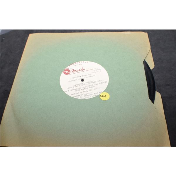 1963 Pepsi Cola - radio ad on record