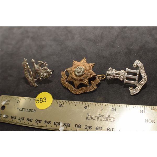 3 X British Regiment badge