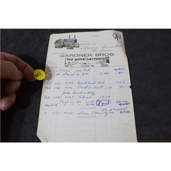 Red Indian Oil invoice