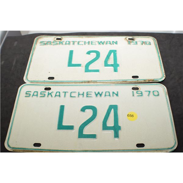 1970 2 digit Sask License plate