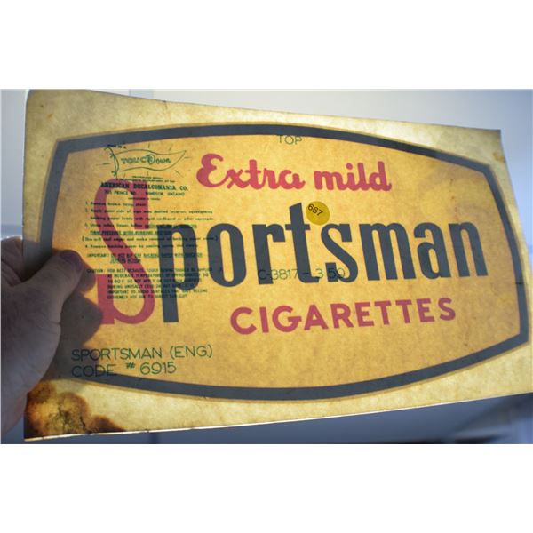 1959 Sportsman cigarette decal