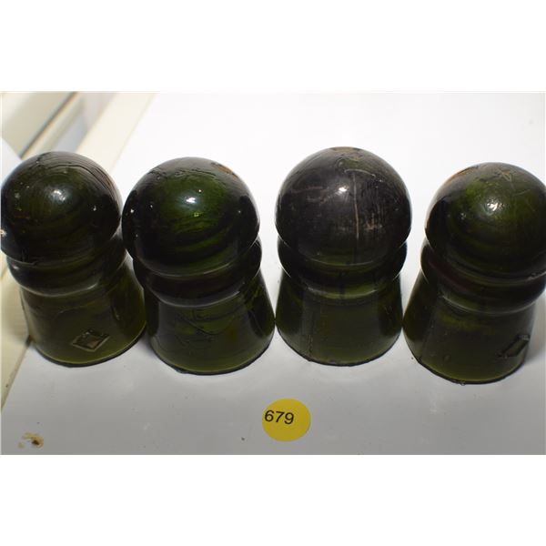 4 Olive Green Insulators