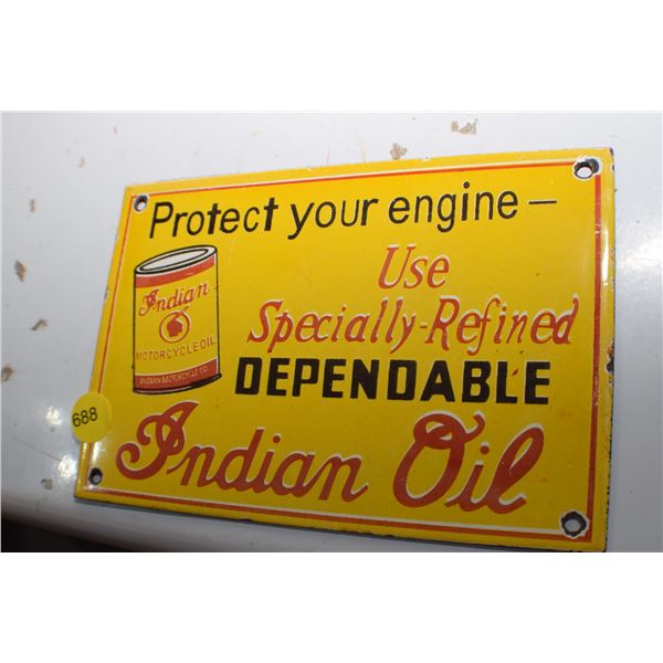 Indian Oil Porcelain Sign - fantasy