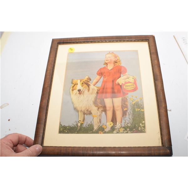 Antique Domestic Shortening advertising picture Lassie