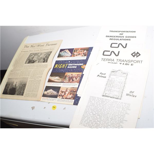 CNR Timetables, 1916 Farm newspaper