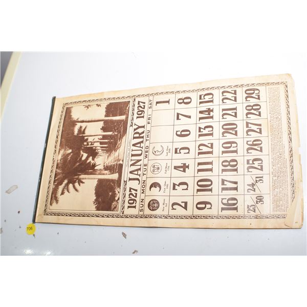 1927 USA/Canada Calendar