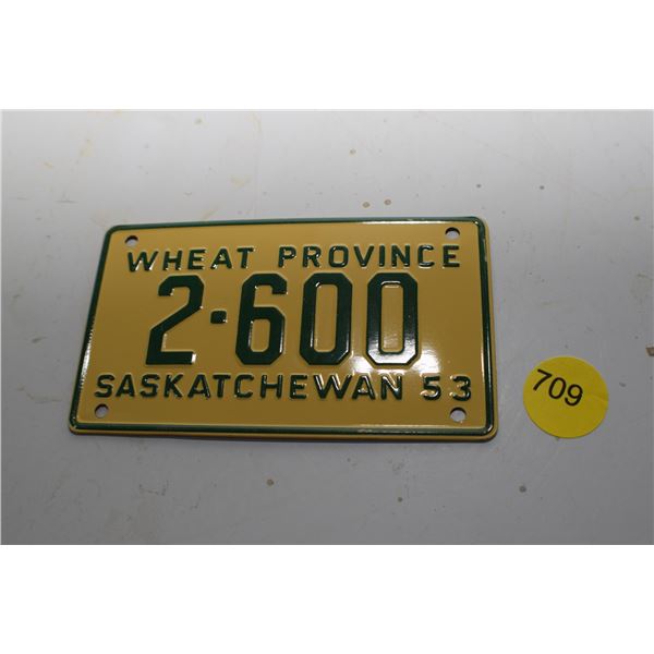 1953 Wheaties Mini License plate Sask