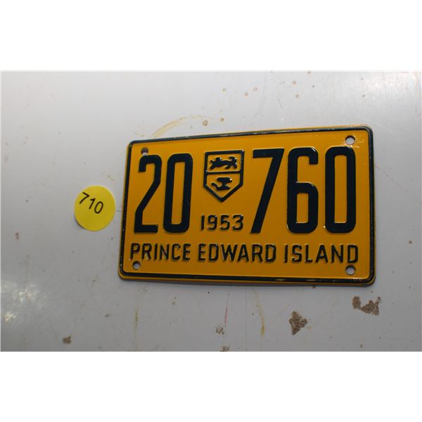 1953 Wheaties Mini License plate PEI