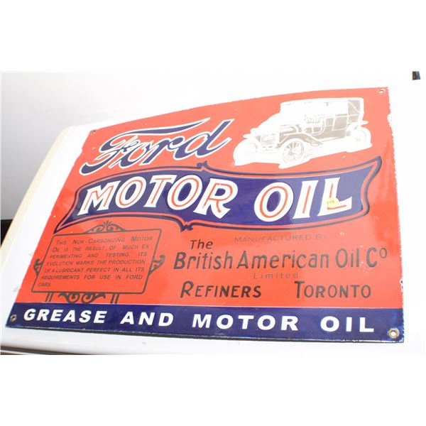 Ford/British American Oil porcelain fantasy sign 24 X 18