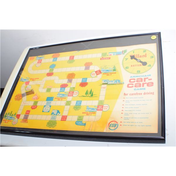 Antique Willard Battery framed game 23 X 16