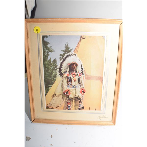 Framed Indian Chief 10 X 12