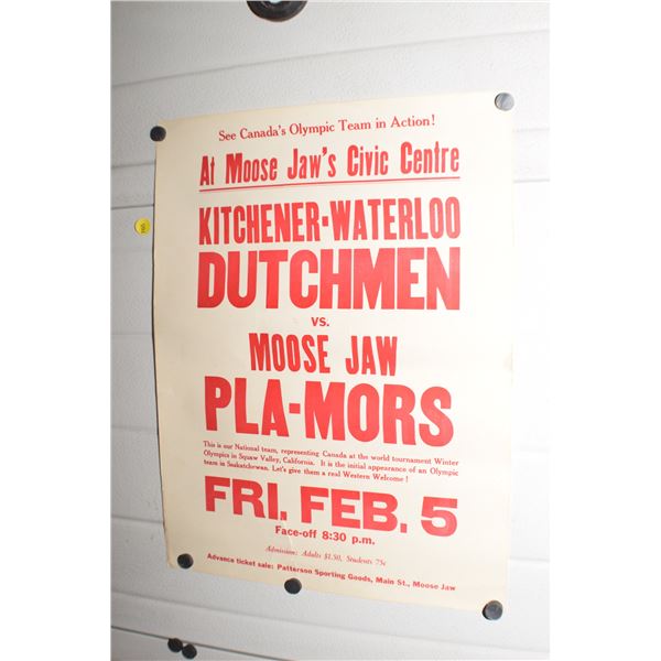 Vintage Moose Jaw Pla-mour poster