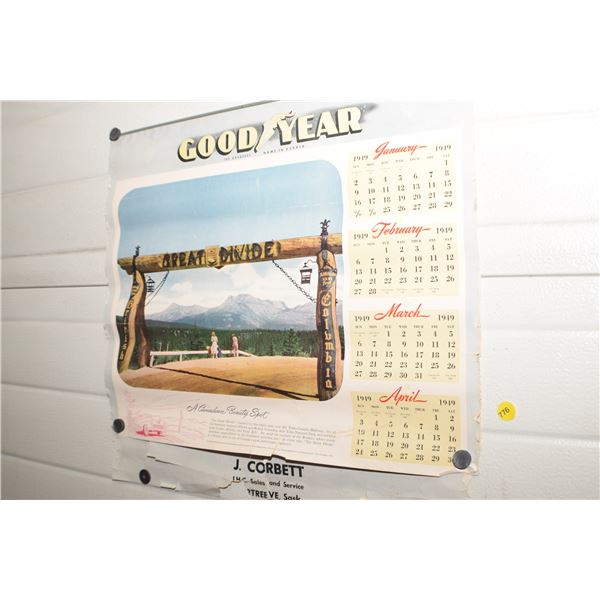 1949 Portreeve Sask Goodyear Tire calendar