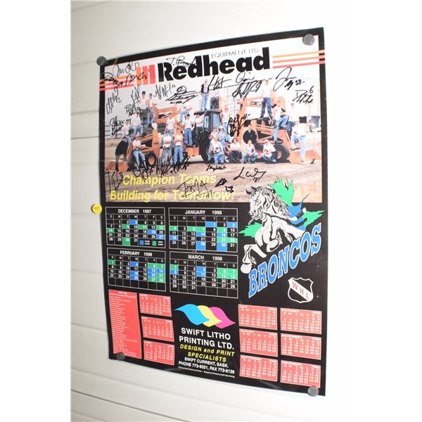Signed Swift Current Broncos poster