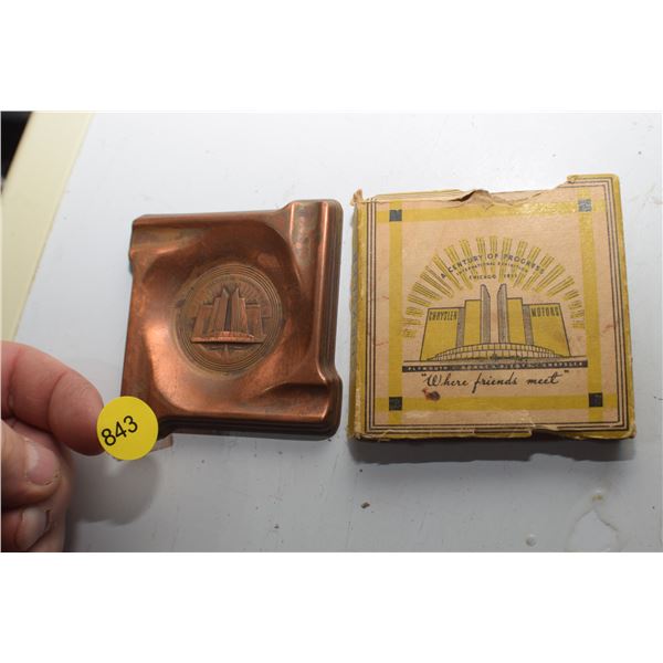 1933 Desote Chrysler Worlds Fair Ashtray