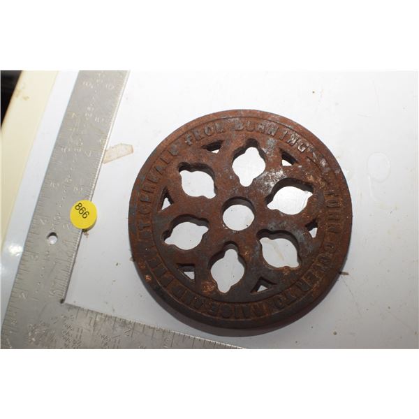 Rare Trivet to prevent Cereal Burning