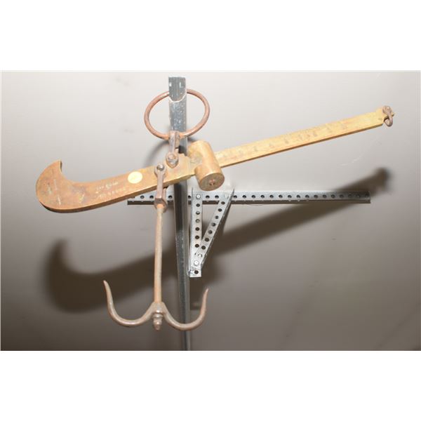 Heavy Brass Hanging trade scale Burrows Fur
