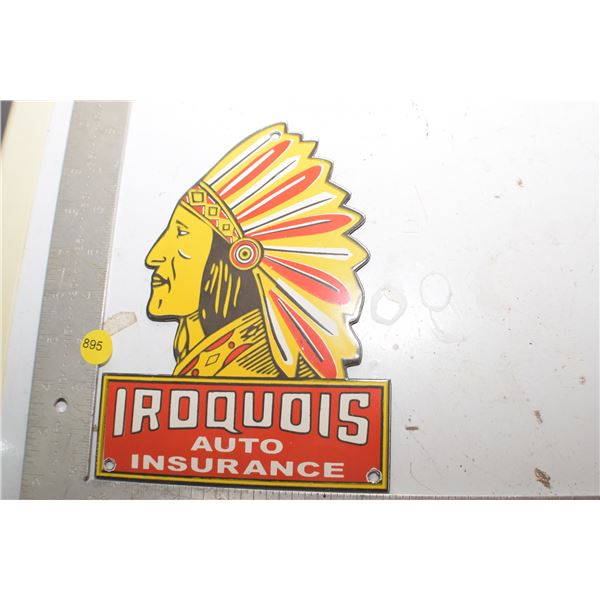 Porcelain Steel fantasy Iroquois Sign