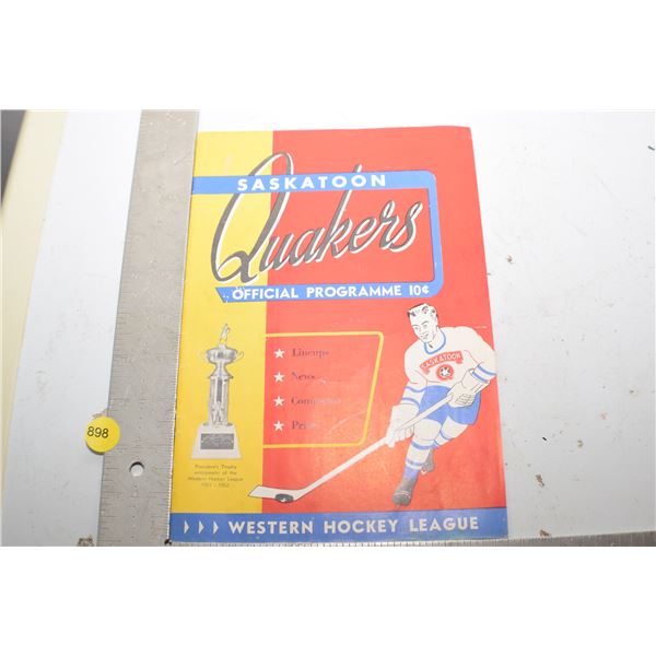 Saskatoon Quakers Program 1952