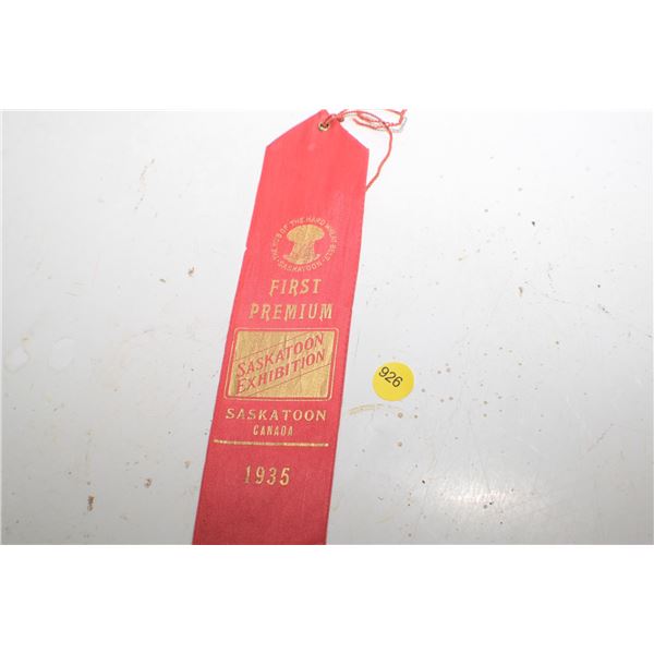 1935 Saskatoon EX Ribbon