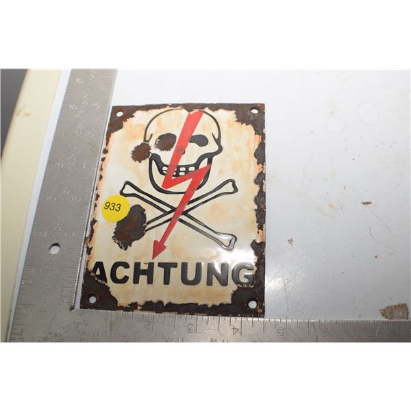 Antique Danger sign Nazi Poland