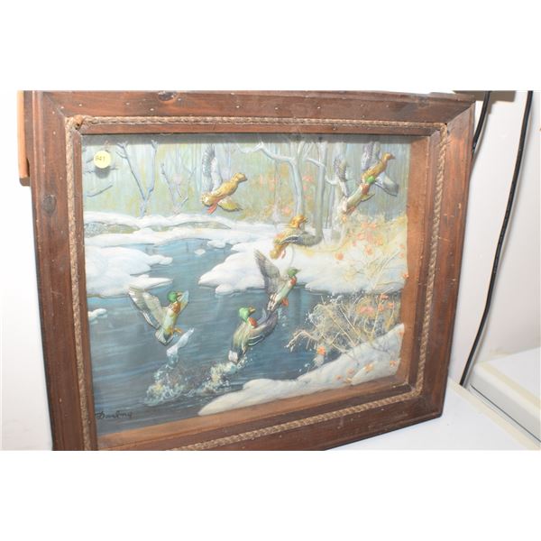 Fantasic Duck Hunting 3D picture/shadow box 24 X 20