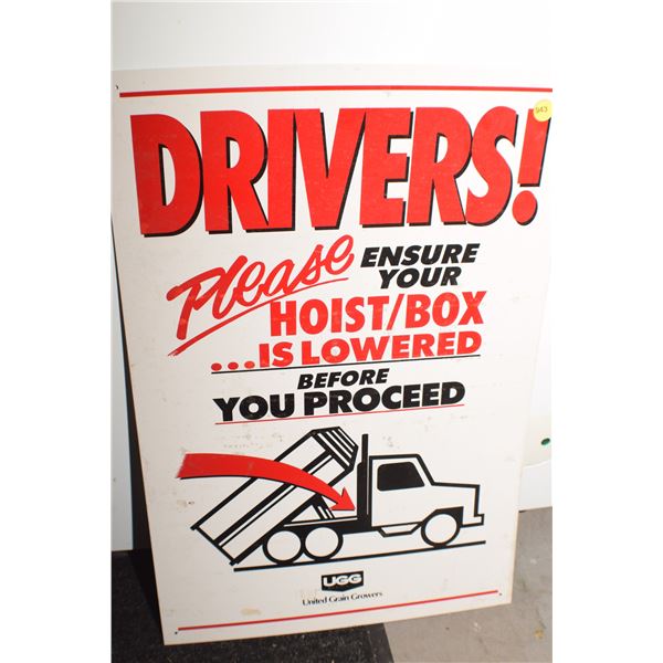 NOS UGG Elevator Tin Sign