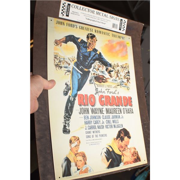 Collector John Wayne tin sign