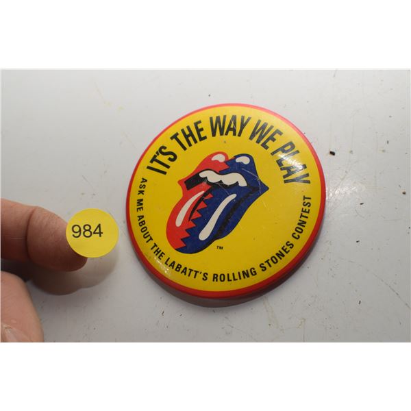 Rolling Stones Sask pinback