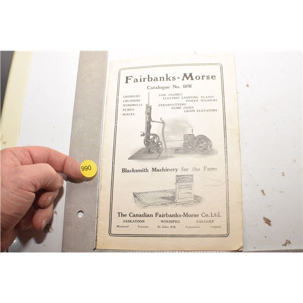 Antique FairbanksMorse catalog