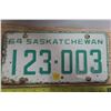 Image 3 : Pair Sask License Plates #123006 For Years 1964 & 1966