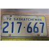 Image 3 : Pair of Sask License Plates #217667 + 705002 - 1967-1972